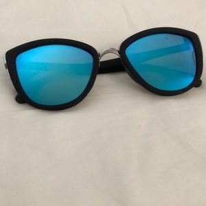 Quay blue mirror lens cat-eye sunglasses